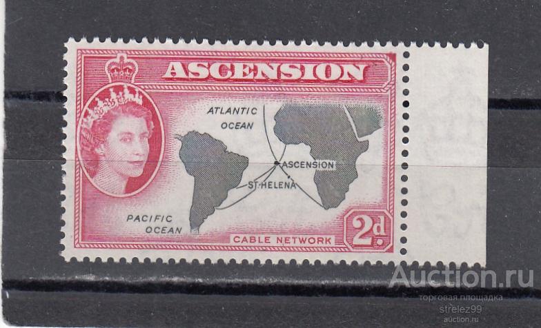 ASCENSION ОСТРОВ ВОЗНЕСЕНИЯ    Карта  № 65  Поле  1956  Сост**  MNH