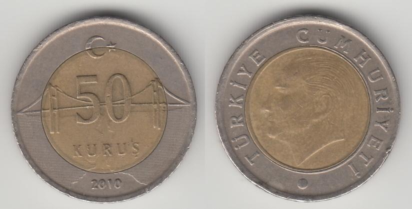 Турция 50 куруш 2010