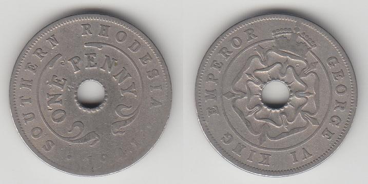 Южная Родезия 1 пенни 1941