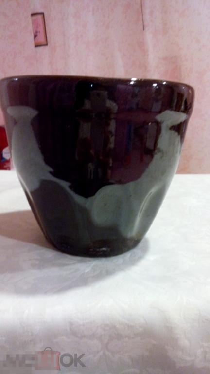 Кашпо керамика обливная СССР винтаж 