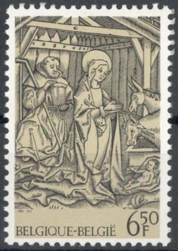 Бельгия, 1981, № 2082, € 0,5, MNH, полн., Рождество