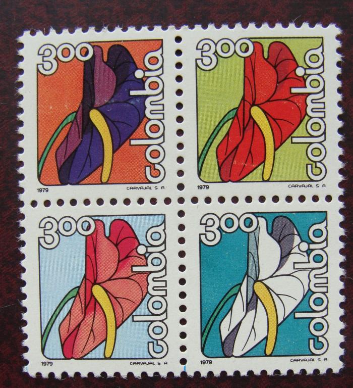 Стандарт. Цветы. Антуриум. Колумбия 1979 г. **