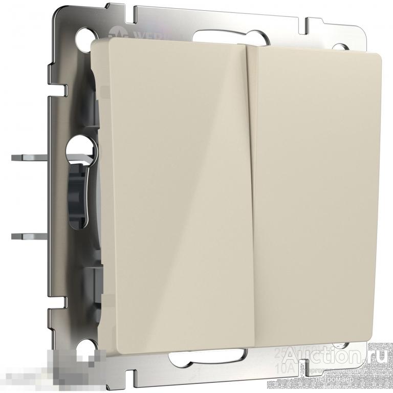 Выключатель двухклавишный проходной без рамки Werkel W1122003 слоновая кость
