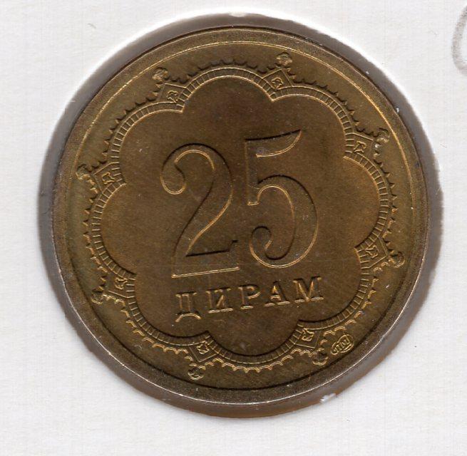 25 дирам - Таджикистан - 2001 - KM#5.1 - UNC