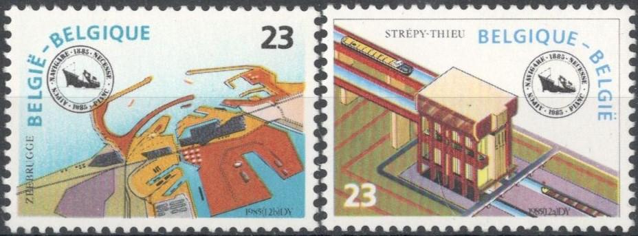 Бельгия, 1985, № 2229,2230, € 2,6, MNH, полн., Международный конгресс судоходства, Брюссель