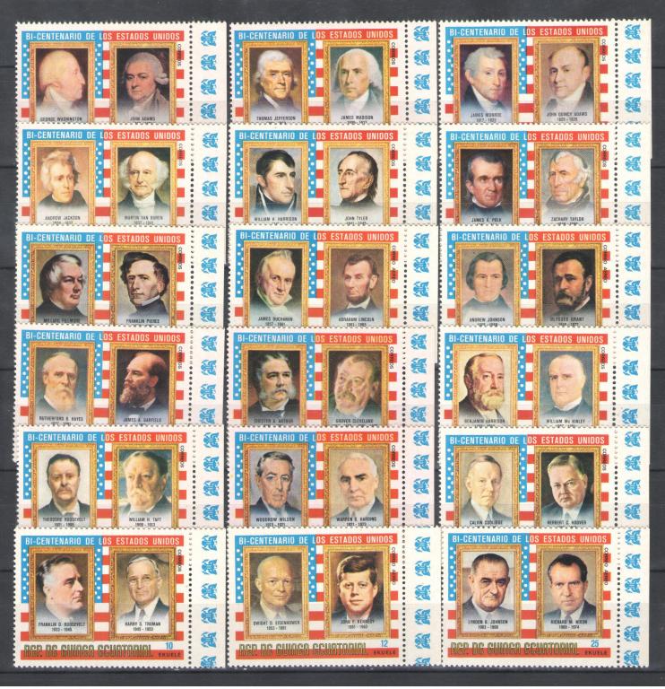 Экваториальная Гвинея 1975г. Президенты США, п/с. MNH.