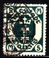 1922 Германия Данциг Стандарт Герб № 108 гаш. 2 евро 