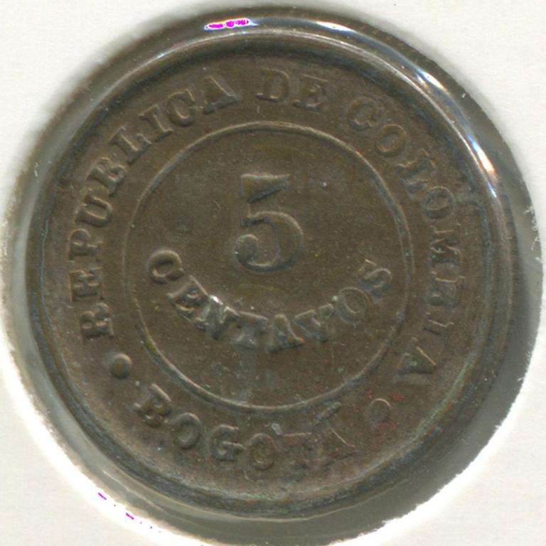 Колумбия 5 сентаво 1901 aUNC для лепрозория