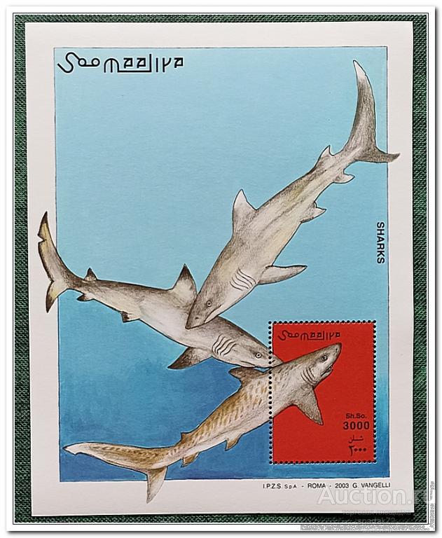 Сомали 2003 год Блок " Акулы " MNH**