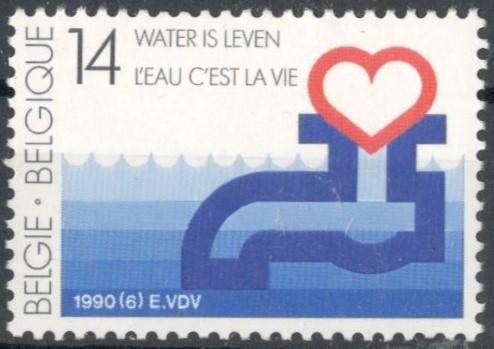 Бельгия, 1990, № 2416, € 1, MNH, полн., 75-летие Национального общества водоснабжения