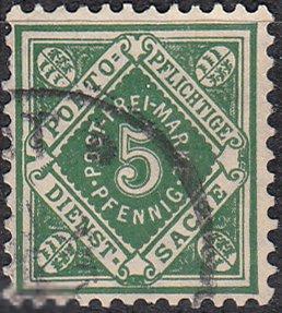1906 - 1916 Германия Вюртемберг Служебные Цифры № 114 гаш 1.80 евро 