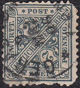 1896 - 1902 Германия Вюртемберг Служебные Цифры № 214 гаш. 2 евро 