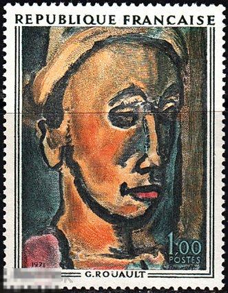 1971 Франция Искусство Живопись Клоун Художник Жорж Руо Персоналии № 1754 п/с ** 0.60 евро 