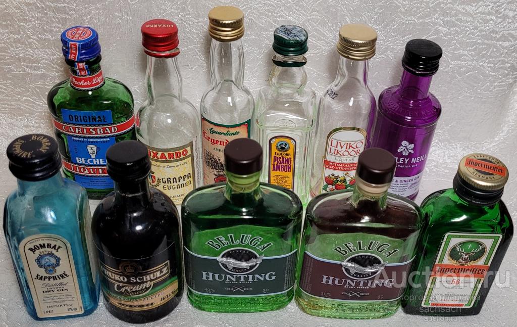 Мини бутылочки пустые алкоголь 11 шт. 0,05 L
