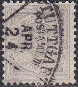 1875 Германия Вюртемберг Стандарт Цифры в круге № 49 гаш. 50 евро