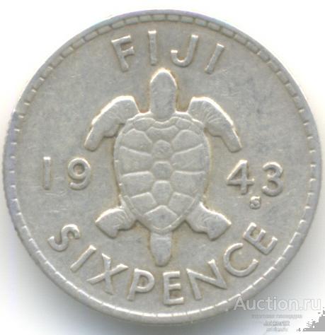Фиджи 6 пенсов 1943 Лот-21479