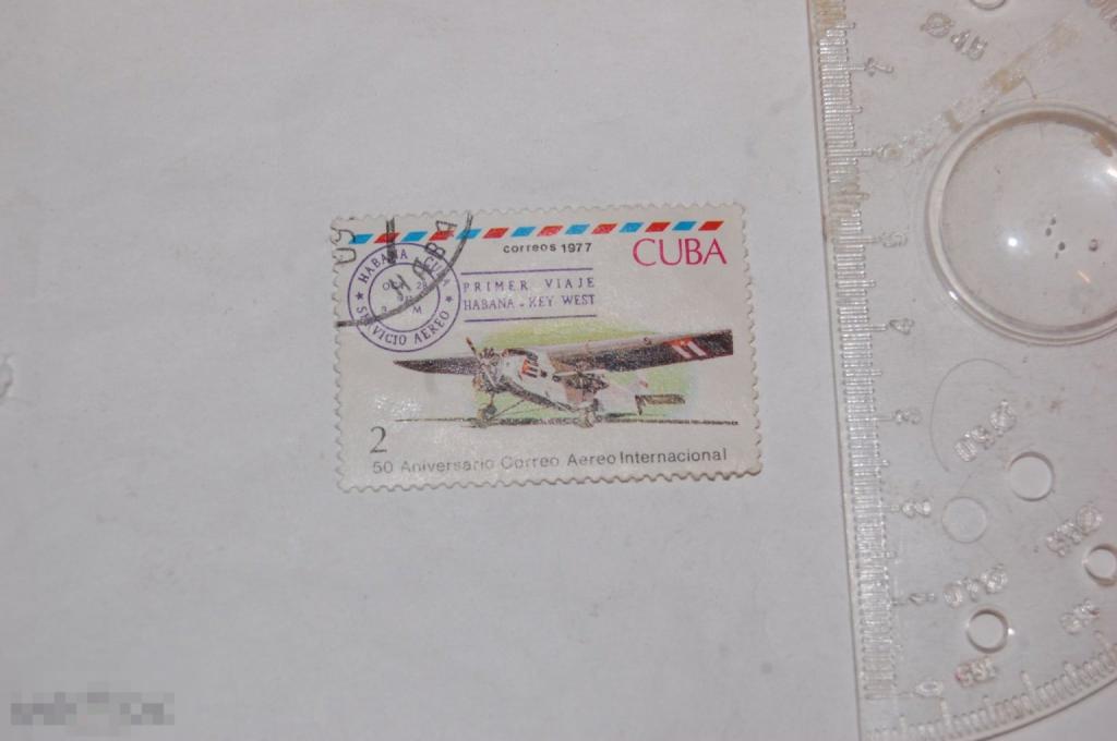 Марка Cuba coreos 1977 г. Самолёт Авиация 