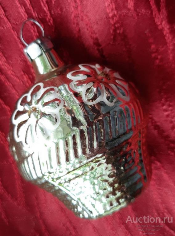 !!! РЕДКАЯ ВИНТАЖНАЯ ЁЛОЧНАЯ ИГРУШКА КОРЗИНА С ЦВЕТАМИ ЦВЕТЫ СССР !!!