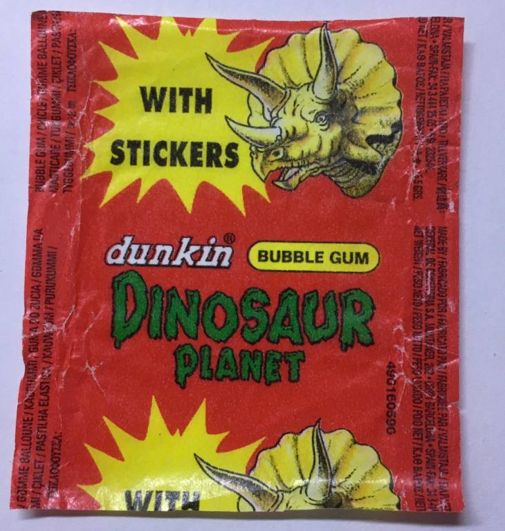 Обертка от жевательной резинки DINOSAUR PLANET