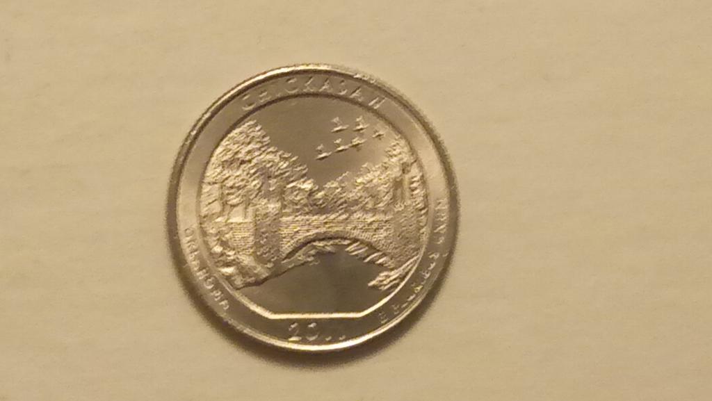 монета СГА (Вашингтон). 25 ц. национальный парк.б/у.