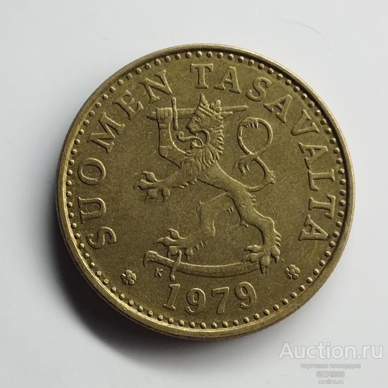 Финляндия 20 пенни 1979 года / Знак "K” / SUOMEN TASAVALTA / Лев (геральдический) / Сосна