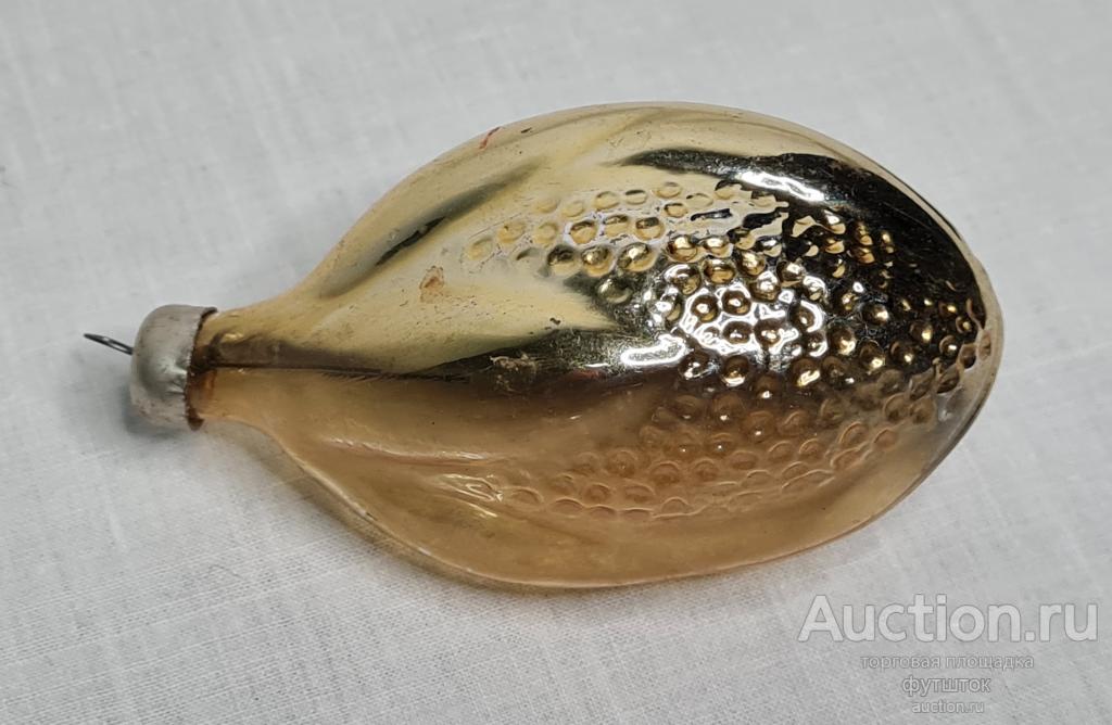 Игрушка ёлочная Стекло СССР Орех МИНДАЛЬ редкая