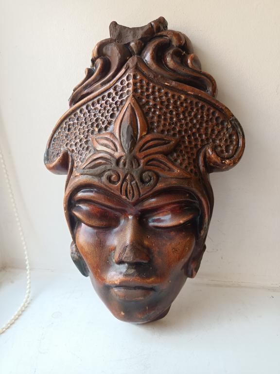 Настенное Панно Маска Девушка Индианка, Негритянка. СССР