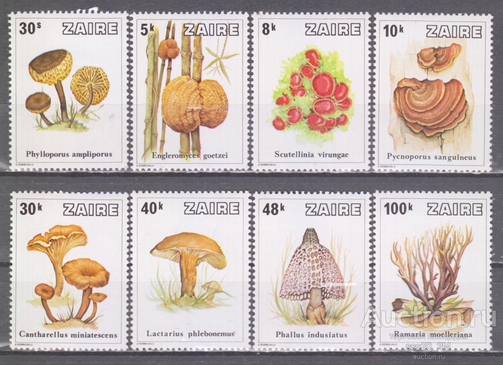 Заир 1979 грибы Mi597-604 MLH/MNH