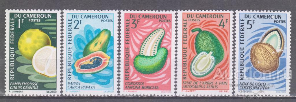 Камерун 1967 фрукты Mi506-510 MNH