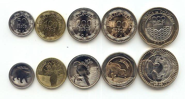 Колумбия Набор 5 монет 2012 год UNC (4091)