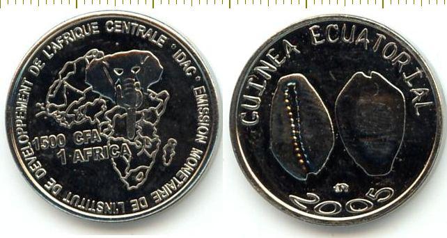 Экваториальная Гвинея Монета 1 африка 2005 год   UNC (5193)