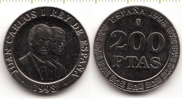 Испания Монета 200 песет 1998 год UNC (6163)