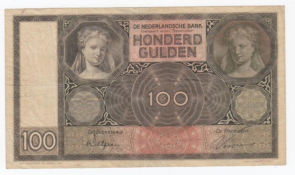 Нидерланды Банкнота 100 гульденов 1931 год AN 083720 VF (36704)