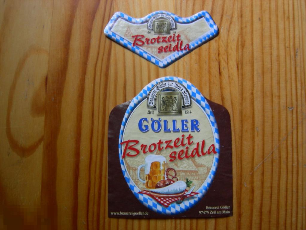 ПИВО ПИВНАЯ ЭТИКЕТКА GOLLER BROTZEIT SEIDLA РАЗНОВИДНОСТЬ В КОЛЛЕКЦИЮ ОРИГИНАЛ 164 