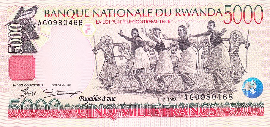 Руанда Банкнота 5000 франков 1998 год UNC (12473)