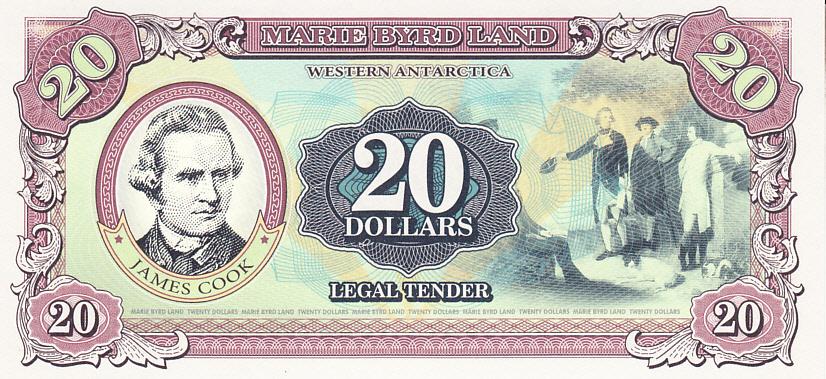 Земля Мэри Бэрд Банкнота 20 долларов 2014 год Джеймс Кук UNC (13531)