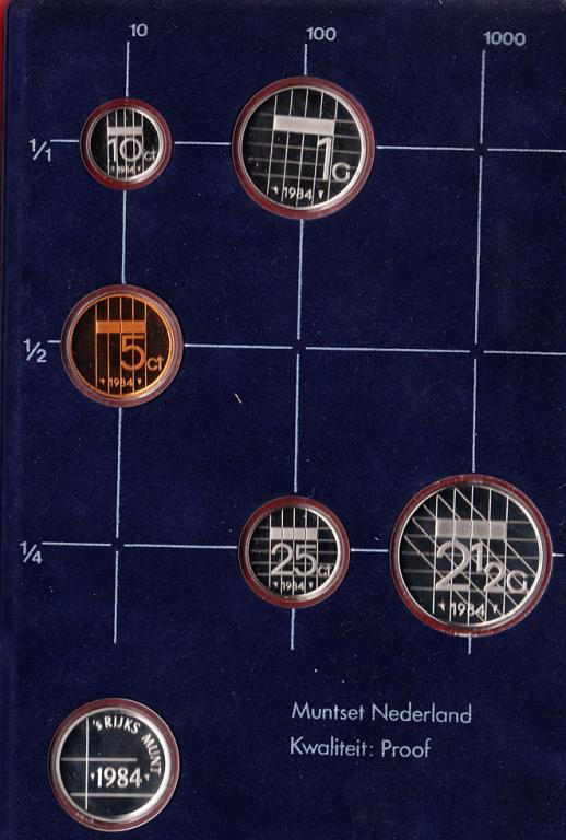 Нидерланды Набор 6 монет 1984 год PROOF (10200)