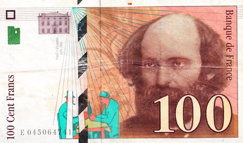 Франция Банкнота 100 франков 1998 год Поль Сезанн VF (12509)