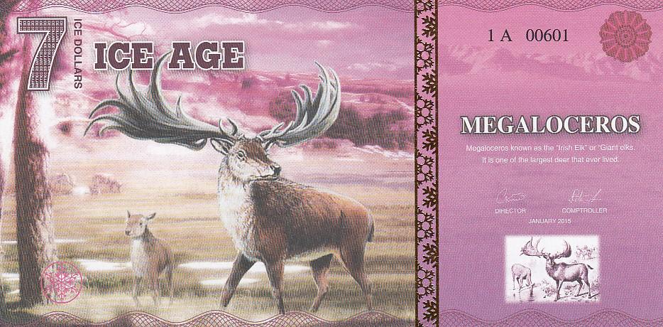 Ледниковый период Бона 7 долларов 2015 год UNC (15723)