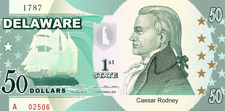 США Банкнота 50 долларов - Делавэр UNC (12288)