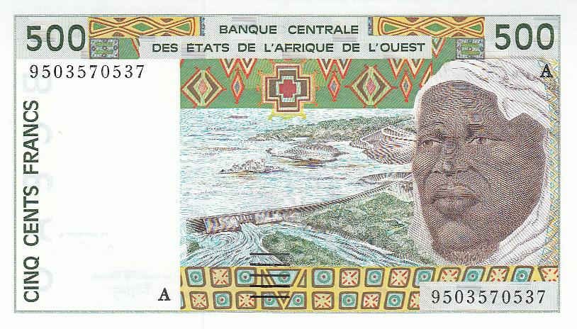 Западная Африка (Буква А - Кот-дИвуар) Банкнота 500 франков 1995 год UNC (15958)