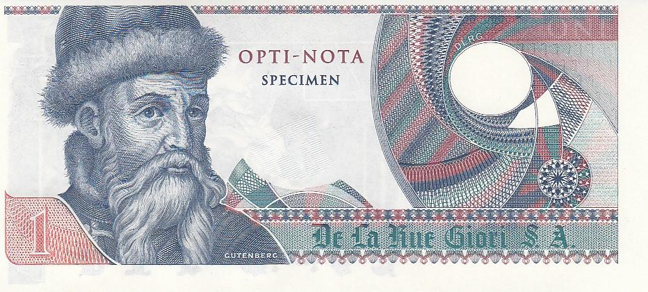 Италия Тестовая банкнота Гутенберг UNC (15280)