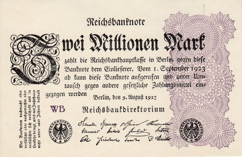 Германия Банкнота 2000000 марок 1923 год (2 миллиона) UNC (21194)