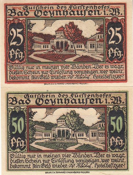 Германия Полный набор 2 нотгельда Oeynhausen AUNC/UNC (21114)