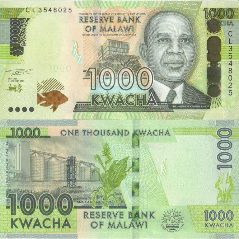 Малави 1000 квача 2021 P67e пресс unc