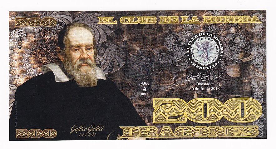 Колумбия 200 Драгонез 2013 Галилео Галилей Серия Великие люди мира UNC (34911)