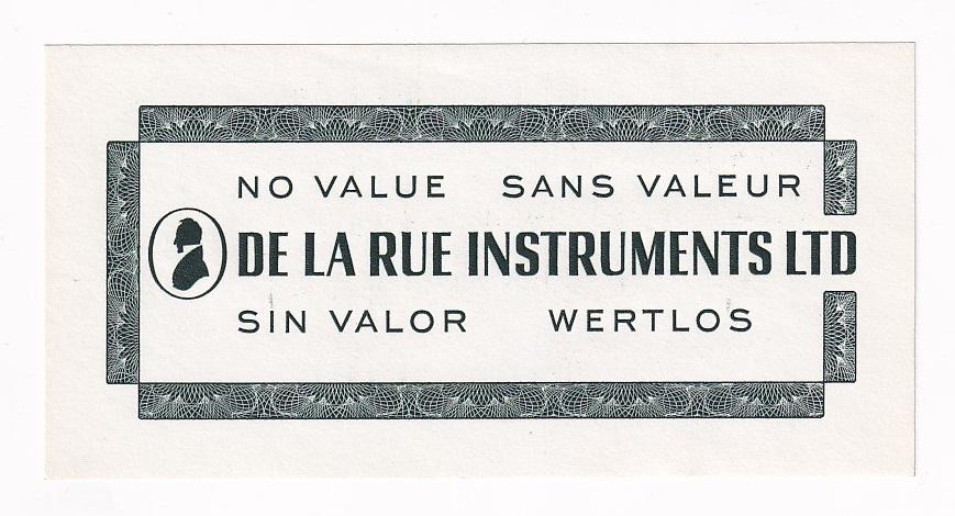 Швейцария Тестовая банкнота DE LA RUE INSTRUMENTS LTD UNC (34858)