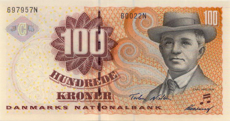 Дания Банкнота 100 крон 2002 год UNC (17167)