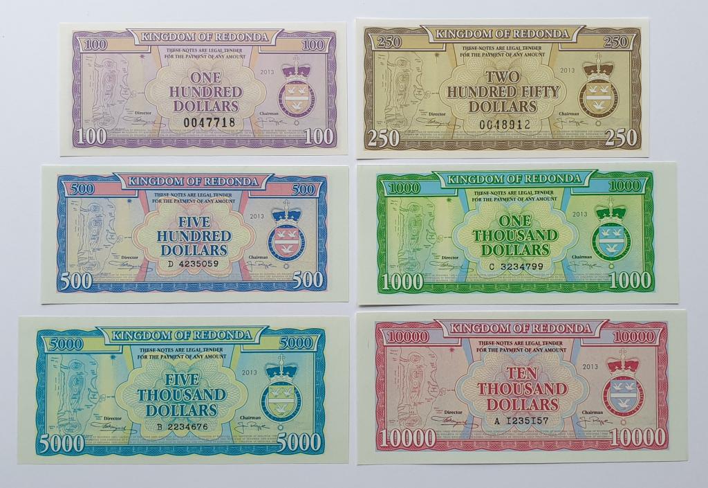 Редонда Набор 6 бон 2013 год Корабли UNC (9450)