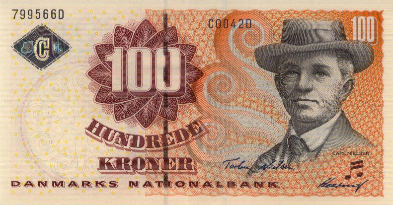 Дания Банкнота 100 крон 2004 год UNC (17168)